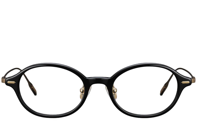 Gafas ovaladas de titanio negro #BS1913-0365