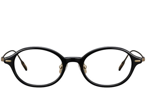 Ovale schwarze Titanbrille #BS1913-0365