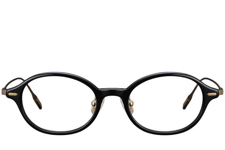 Gafas ovaladas de titanio negro #BS1913-0365