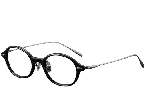 Lunettes ovales en titane noir #BS1913-0366