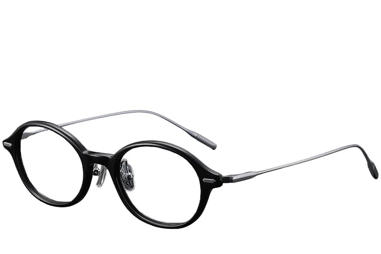 Gafas ovaladas de titanio negro #BS1913-0366