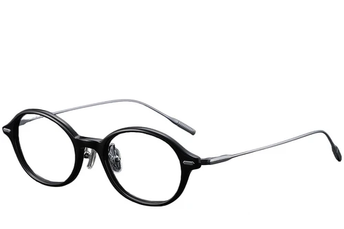 Ovale schwarze Titanbrille #BS1913-0366