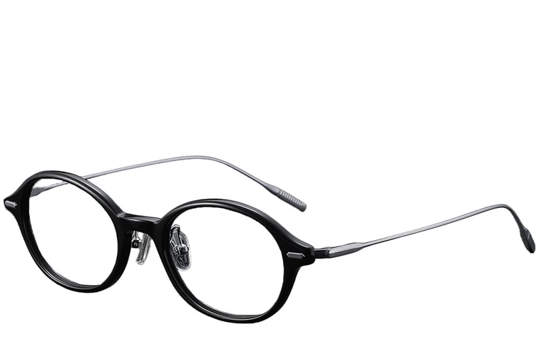 Gafas ovaladas de titanio negro #BS1913-0366