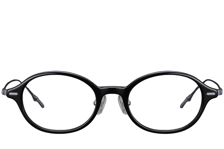 Oval Black Titanium Glasses #BS1913-0366