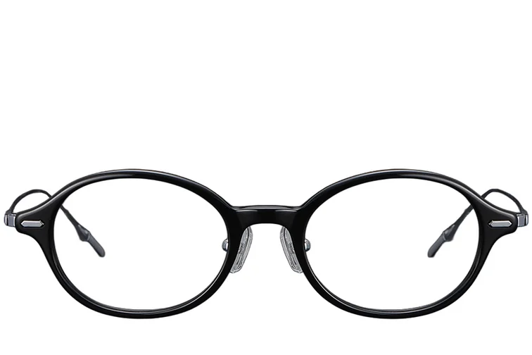 Gafas ovaladas de titanio negro #BS1913-0366