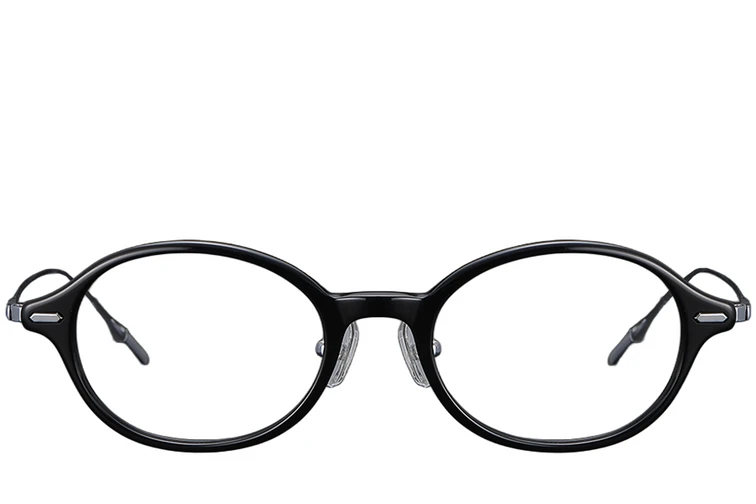Gafas ovaladas de titanio negro #BS1913-0366