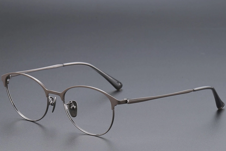 Oval Brown Titanium Glasses #BS1913-0368