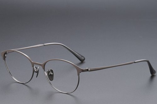 Lunettes ovales en titane brun #BS1913-0368