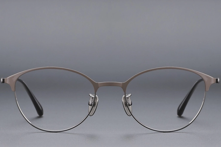 Oval Brown Titanium Glasses #BS1913-0368