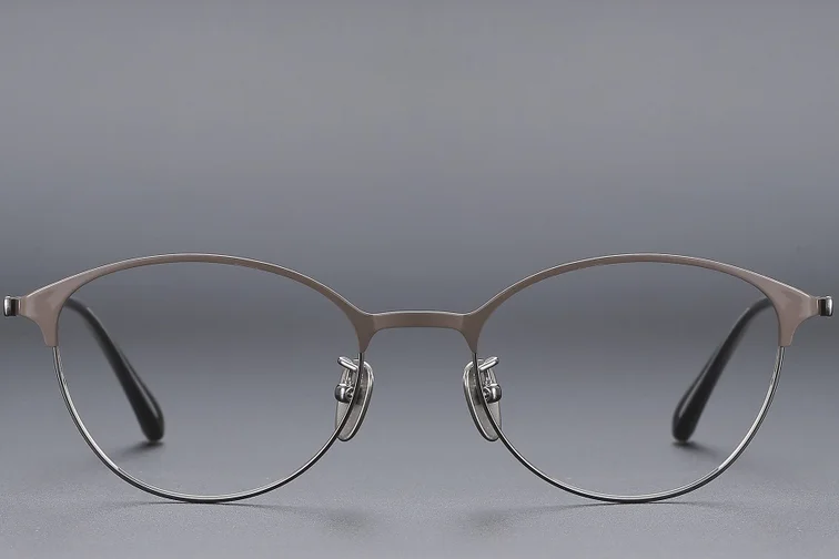 Oval Brown Titanium Glasses #BS1913-0368