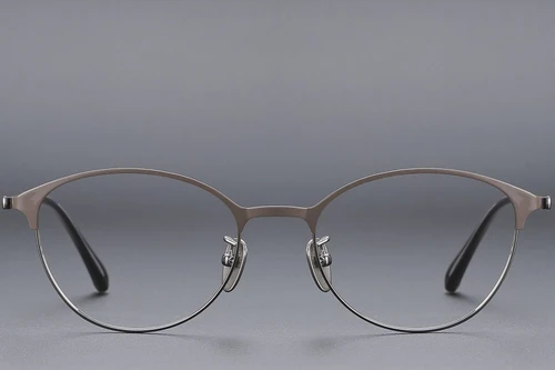 Oval Brown Titanium Glasses #BS1913-0368