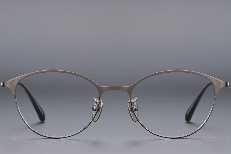 Oval Brown Titanium Glasses #BS1913-0368