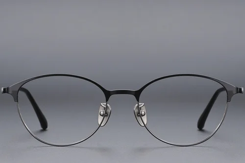Lunettes ovales en titane noir #BS1913-0369