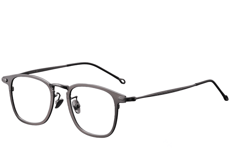 Gafas rectangulares de titanio gris #BS1913-0371
