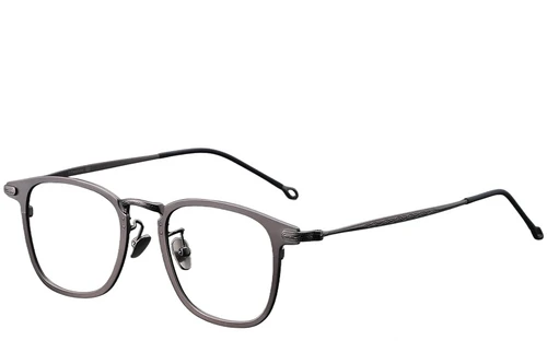 Rectangular Gray Titanium Glasses #BS1913-0371