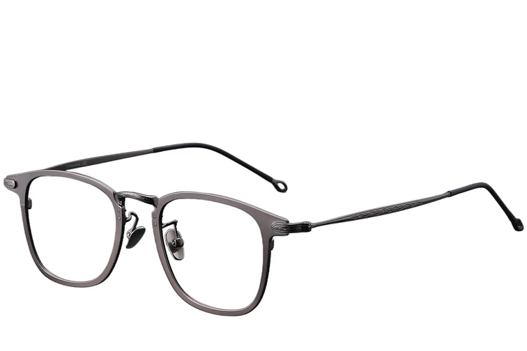 Gafas rectangulares de titanio gris #BS1913-0371