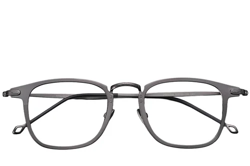 Lunettes rectangulaires en titane gris #BS1913-0371