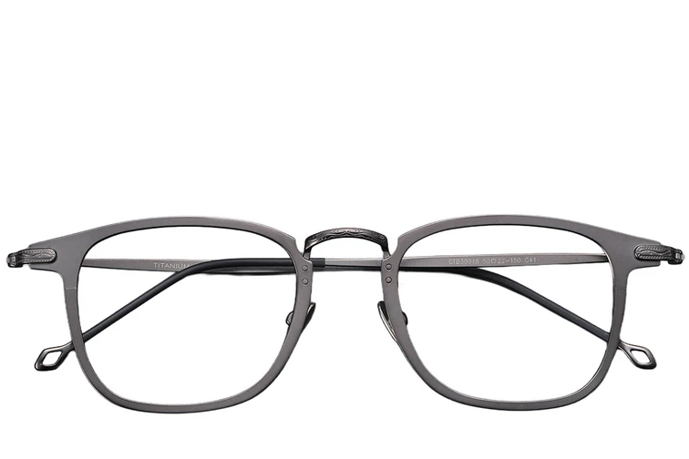Gafas rectangulares de titanio gris #BS1913-0371