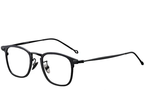 Rectangular Black Titanium Glasses #BS1913-0372
