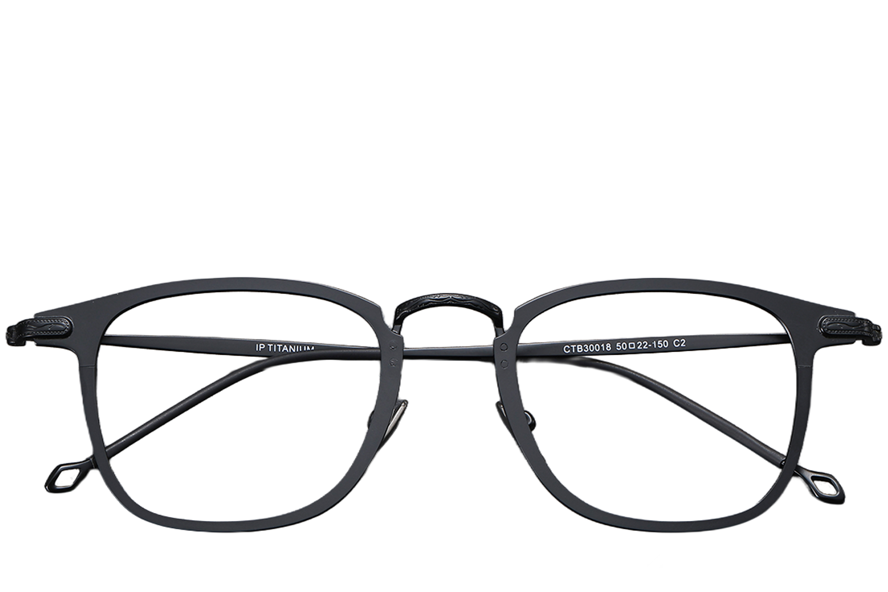 Rectangular Black Titanium Glasses #BS1913-0372