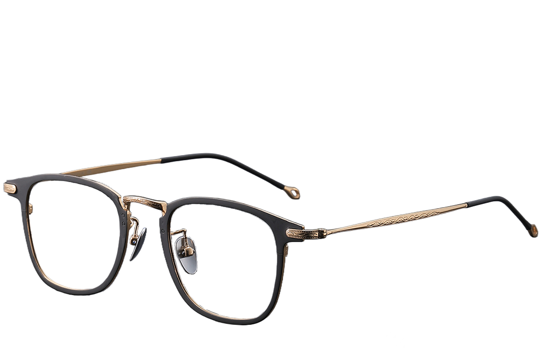 Rectangular Black Titanium Glasses #BS1913-0373