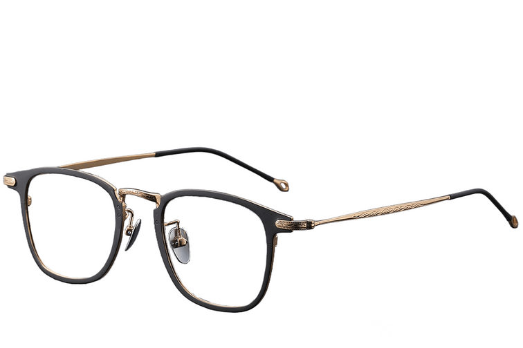 Rectangular Black Titanium Glasses #BS1913-0373
