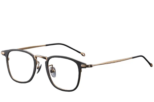 Lunettes rectangulaires en titane noir #BS1913-0373