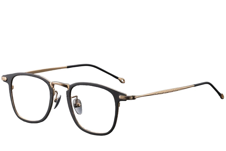 Lunettes rectangulaires en titane noir #BS1913-0373