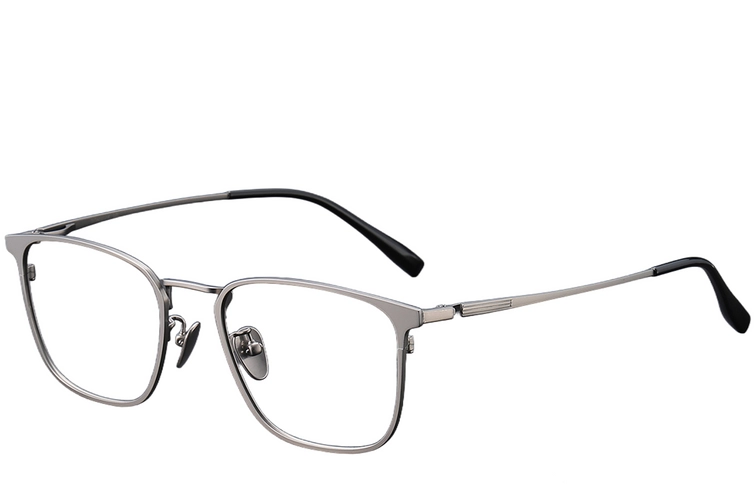 Gafas rectangulares de titanio gris #BS1913-0375