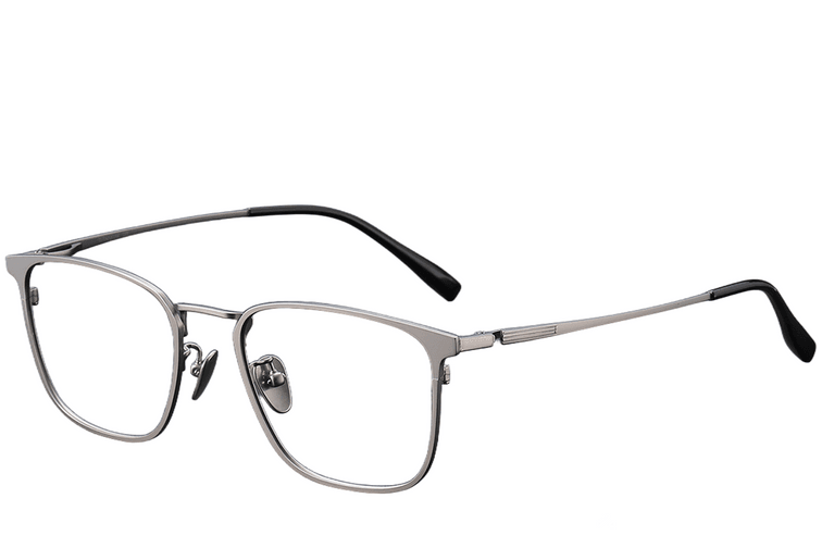 Gafas rectangulares de titanio gris #BS1913-0375