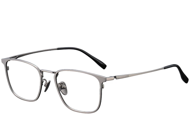 Gafas rectangulares de titanio gris #BS1913-0375