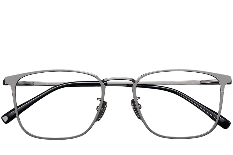 Gafas rectangulares de titanio gris #BS1913-0375