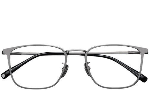 Lunettes rectangulaires en titane gris #BS1913-0375