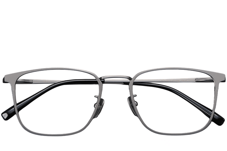 Gafas rectangulares de titanio gris #BS1913-0375