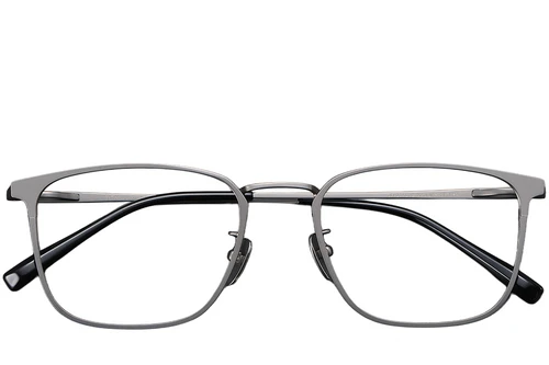 Rectangular Gray Titanium Glasses #BS1913-0375