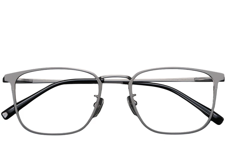 Gafas rectangulares de titanio gris #BS1913-0375