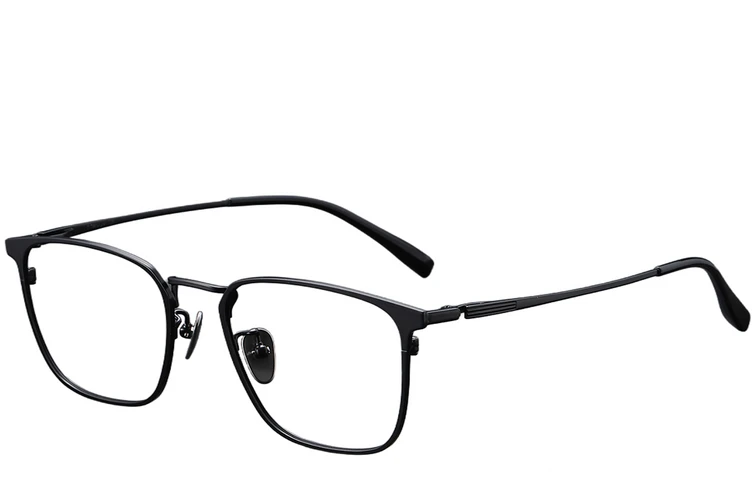 Lunettes rectangulaires en titane noir #BS1913-0376