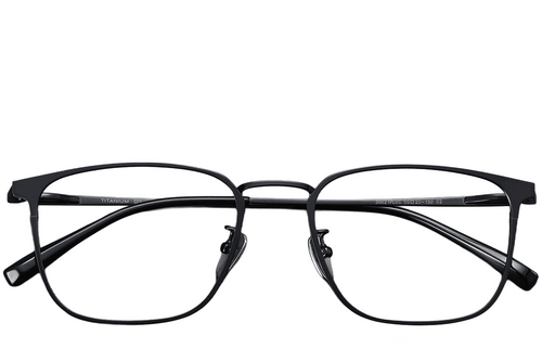 Rectangular Black Titanium Glasses #BS1913-0376