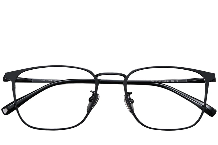 Lunettes rectangulaires en titane noir #BS1913-0376