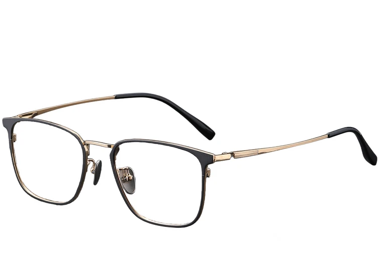 Lunettes rectangulaires en titane noir #BS1913-0377