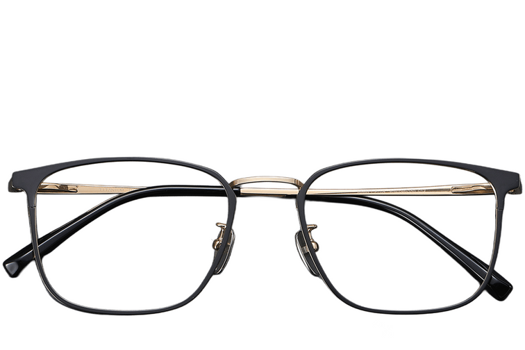 Rectangular Black Titanium Glasses #BS1913-0377