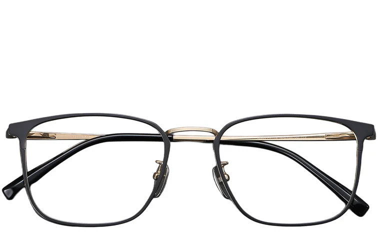 Rectangular Black Titanium Glasses #BS1913-0377