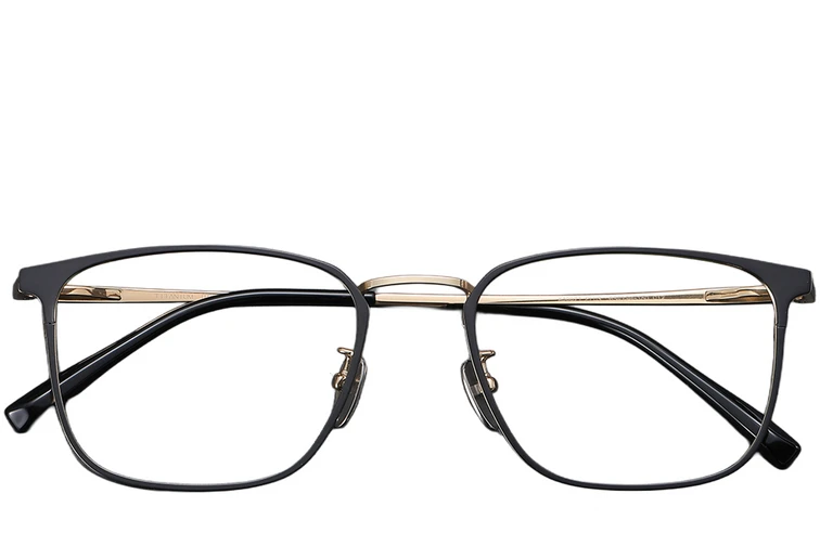 Lunettes rectangulaires en titane noir #BS1913-0377