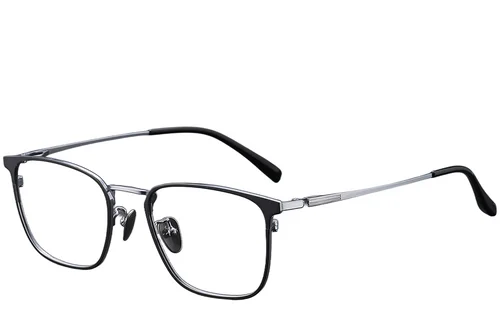 Lunettes rectangulaires en titane noir #BS1913-0378