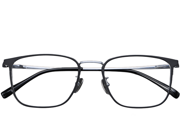 Rectangular Black Titanium Glasses #BS1913-0378