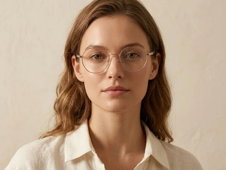 Geometric Pink Metal Glasses #BS1913-0379