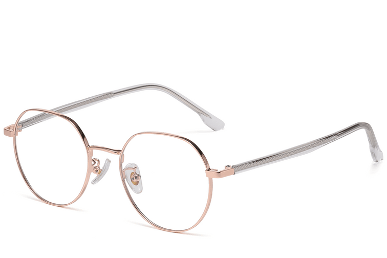 Gafas geométricas de metal rosa #BS1913-0379