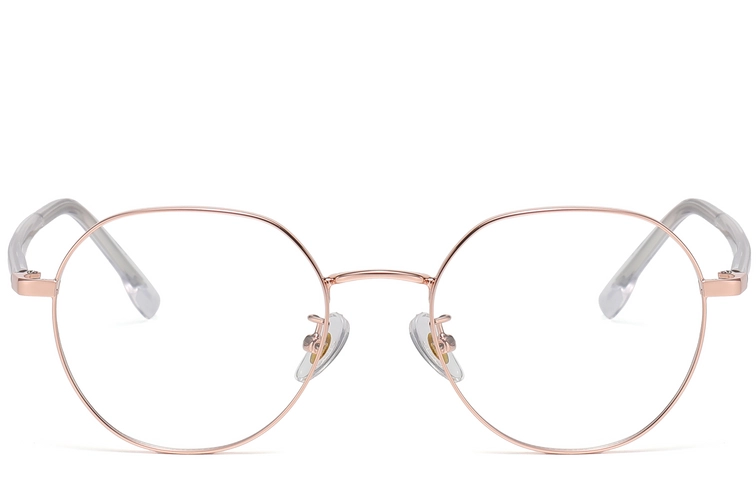 Lunettes géométriques en métal rose #BS1913-0379