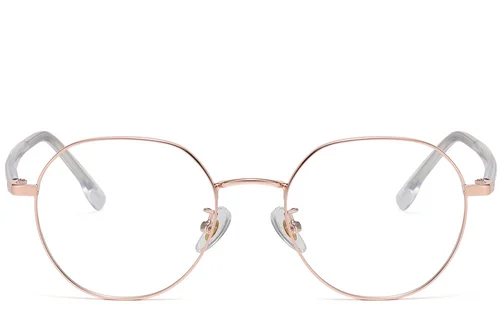 Lunettes géométriques en métal rose #BS1913-0379