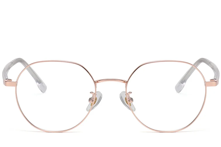 Gafas geométricas de metal rosa #BS1913-0379